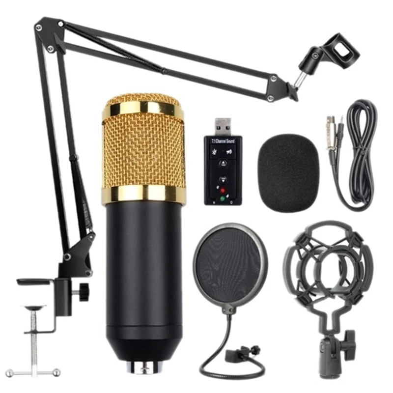 

NEW-Bm800 Professional Suspension Microphone Kit Studio Live Stream Broadcasting Recording Condenser Microphone Set