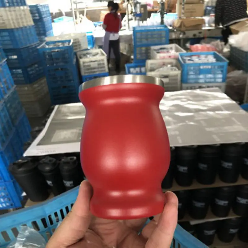 Чайная чашка из нержавеющей стали с двойными стенками 8 унций одной ложкой