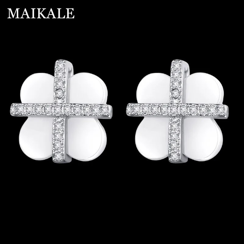 Женские серьги гвоздики из керамики MAIKALE популярные