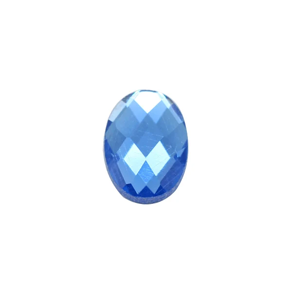 sapphire 20p 13x18 мм Овальный цветной стеклянный камень с плоской задней поверхностью без горячей фиксации граненые хрустальные стразы кабошон кнопка для изготовления ювелирных изделий - Цвет: sapphire