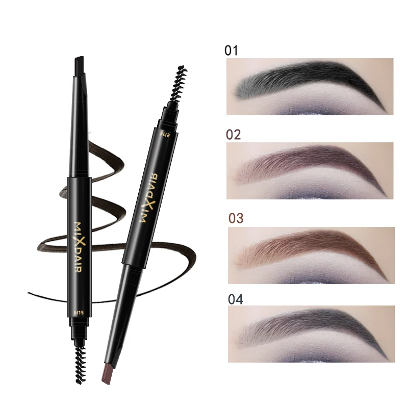 MIXDAIR 8093 Eyebrow Enhancer With Stencil Eye Makeup Tools Cosmetics Natural Long Lasting Paint Waterproof Black Pencil | Красота и
