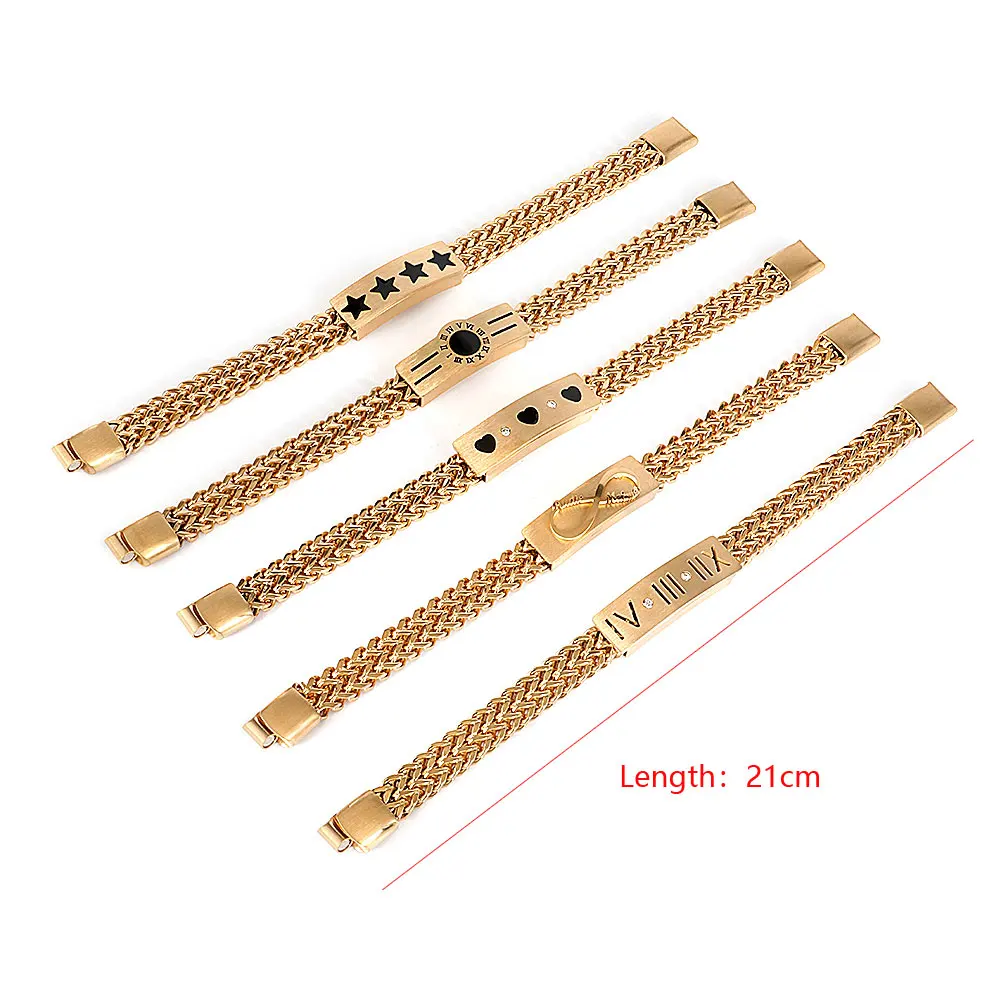 2021 Newest Design Heavy Weave Chain Men Nice Bracelets Stainless Sliver And Gold Color Watchband Bracelets Luxury Brand Jewelry