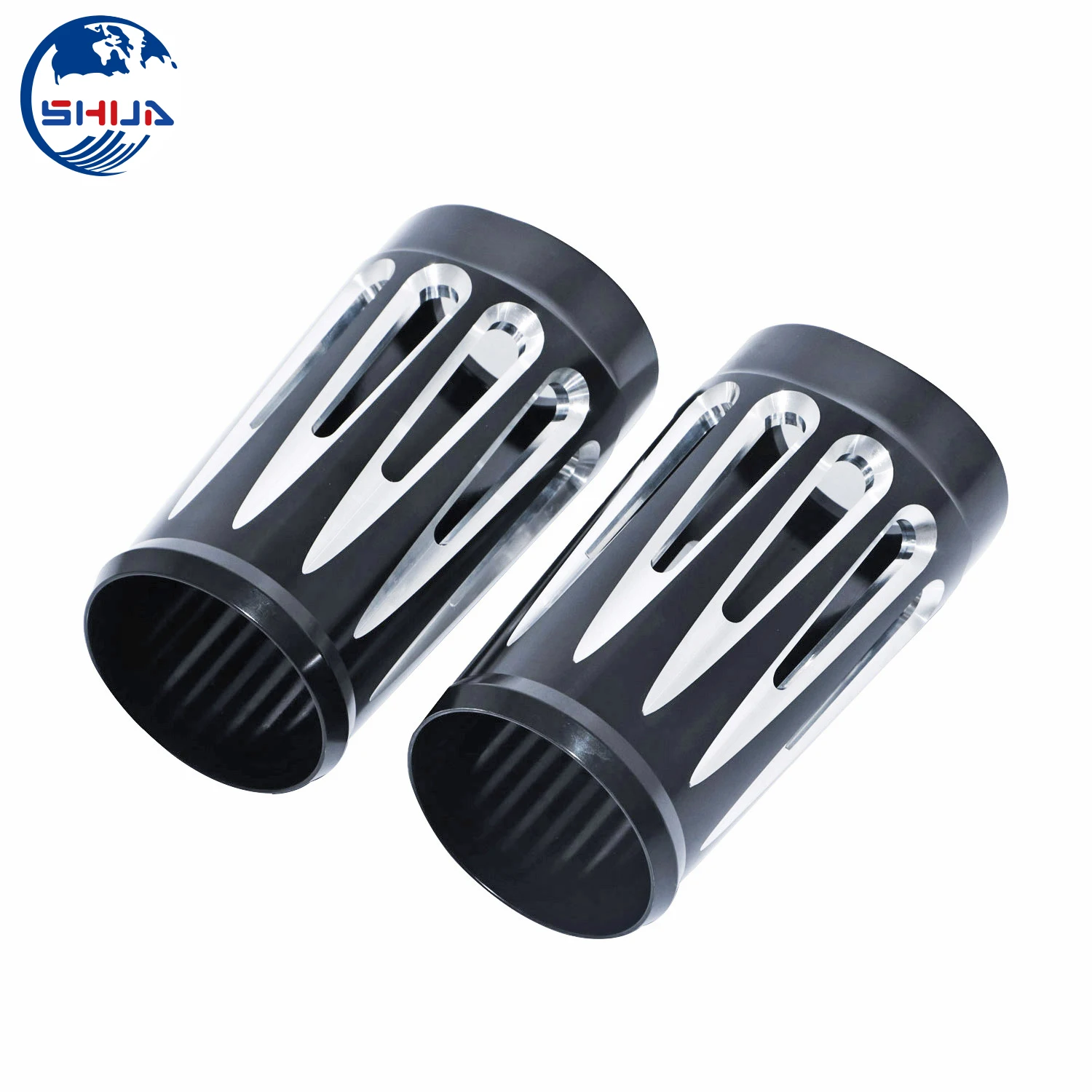 Черные чехлы Слайдеры для передней вилки с ЧПУ моделей Harley Touring Turing и Trike Road King Street