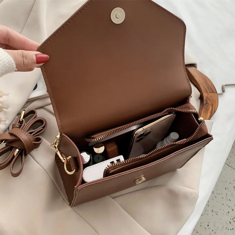 

Fashion Women Shoulder Bag PU Leather Youth Ladies Small Square Cossbody Bags For Women Simple Female Daily Messenger Bag Sac