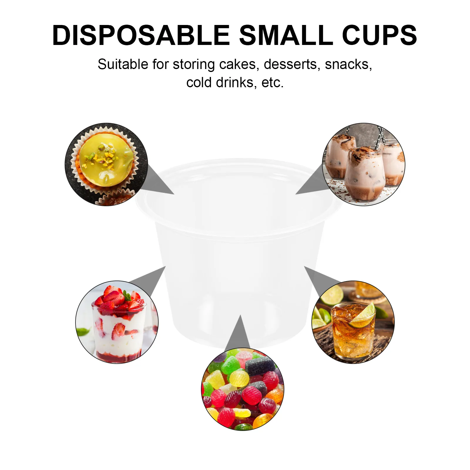 

100Pcs Disposable Small Cups Party One-Off Water Cups Candle Wind-Proof Cups Romantic Bottom One-Time Drinking Cup Poly Cup