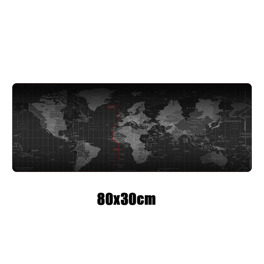 80x30cm Большой игровой коврик для мыши с картой мира XL, компьютерный Противоскользящий коврик с закругленным краем для геймера, большой резиновый коврик для мыши, ноутбук, клавиатура, Настольный коврик - Цвет: 80x30cm