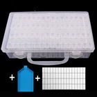 Пластиковая коробка, 64 дюйма, разборные аксессуары для алмазной живописи, чехлы для алмазной вышивки, полипропиленовый Органайзер, контейнер для домашнего хранения