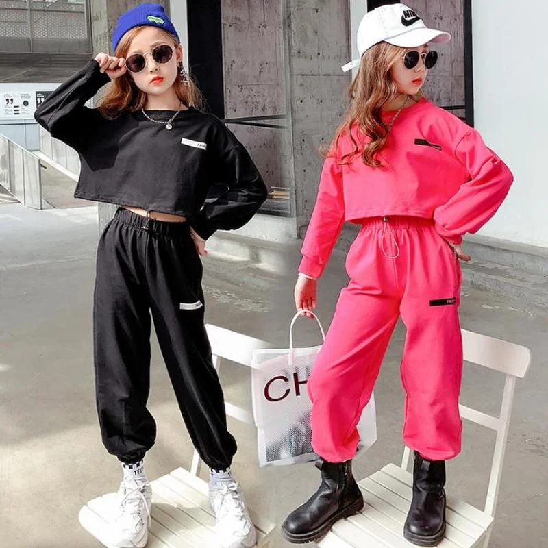 

New Autumn Kids Sport Clothes Streetwear Children's Clothing Cotton Casual T-Shirt+Pants Suit Teenage Girl Costume Outfits 4-13Y