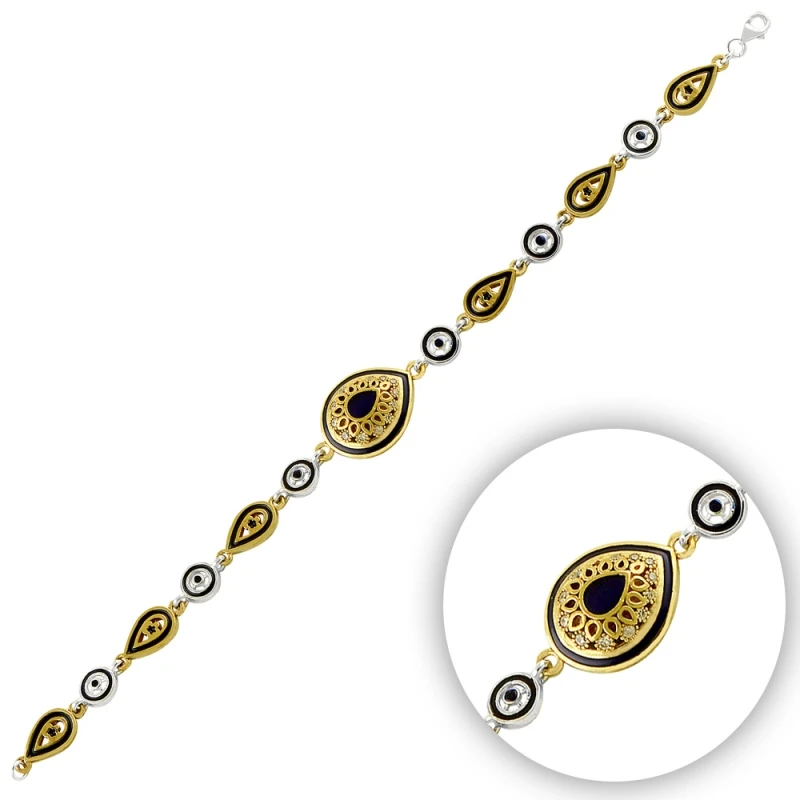 

Silverlina Silver Cabochons Authentic Bracelet