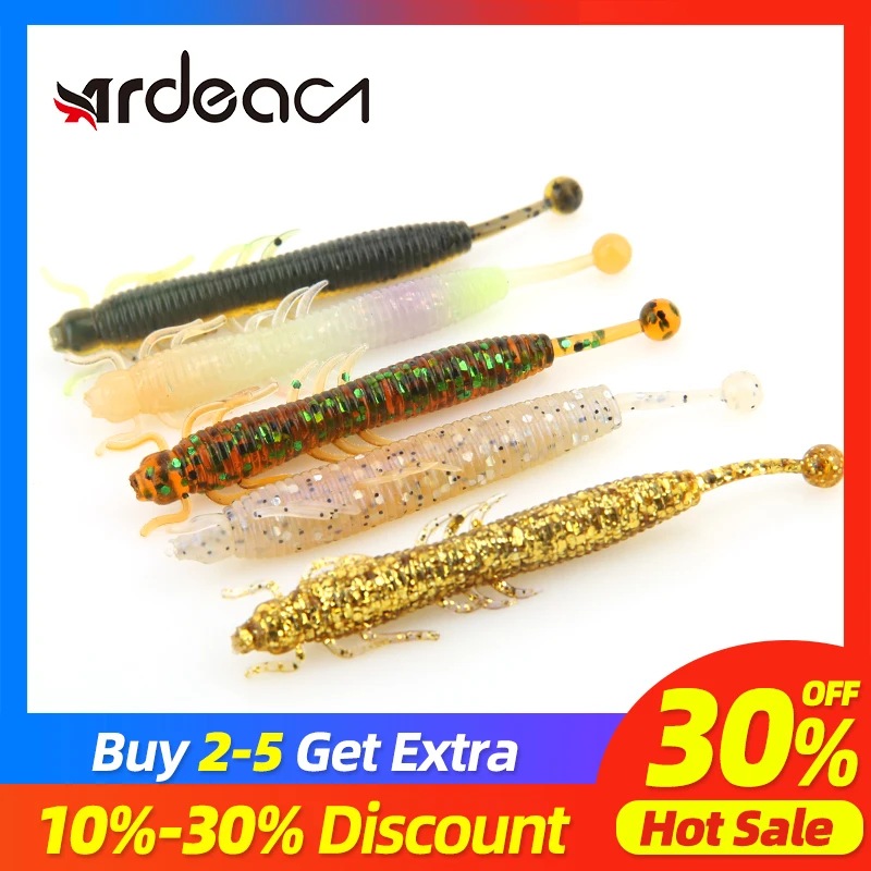 

ARDEA Soft Lures 70mm 2.2g Baits Fishing Lure Leurre Shad Double Color Silicone Tail Jigging Wobblers Bass Pike Fishing Tackle