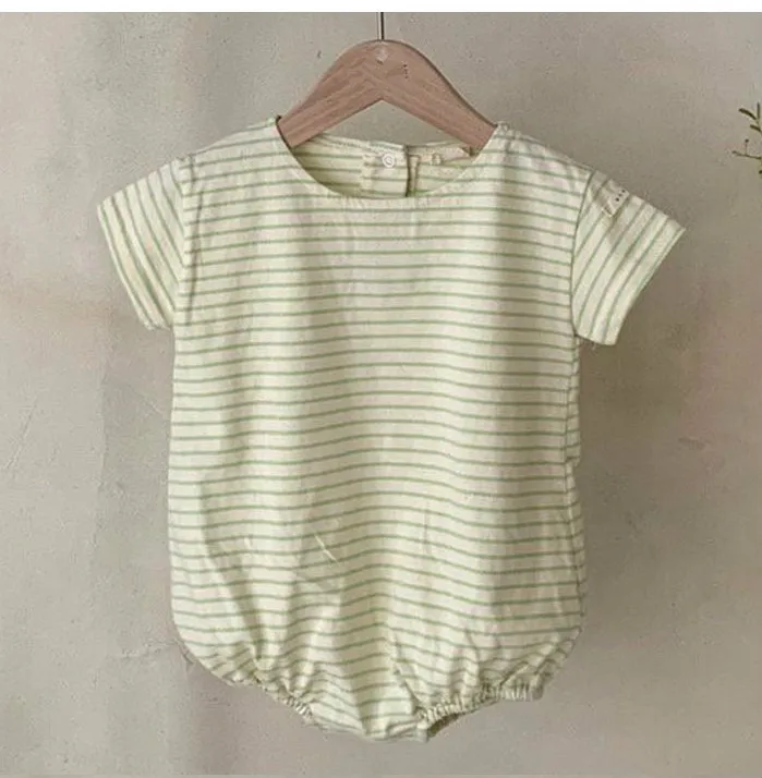 

7550 Newborn Baby Clothes Summer Cotton Stripe Baby Romper Short Sleeve Baby Boy One-piece Clothes Comfortable Girl Onesies