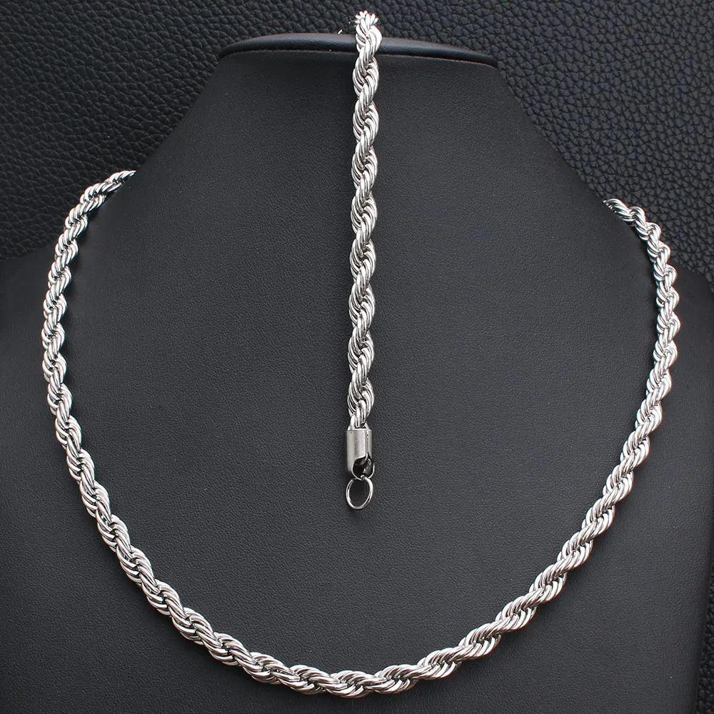 Высокое качество модный ювелирный набор из нержавеющей стали цепочка ожерелье