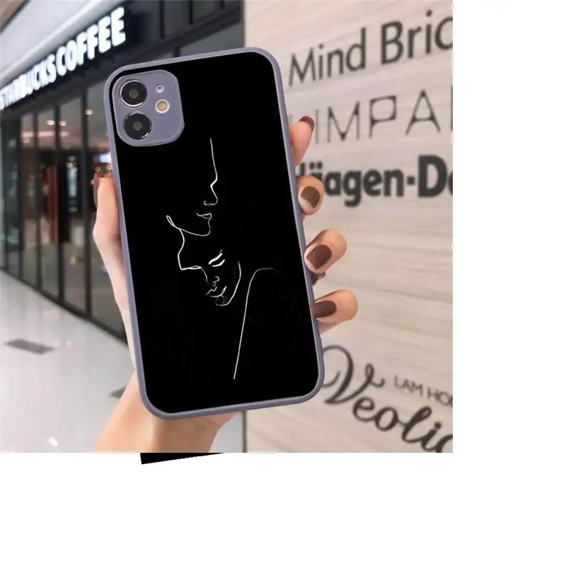 

Female art turban black woman elegant Phone Cases Matte Transparent for iPhone 7 8 11 12 s mini pro X XS XR MAX Plus cover funda