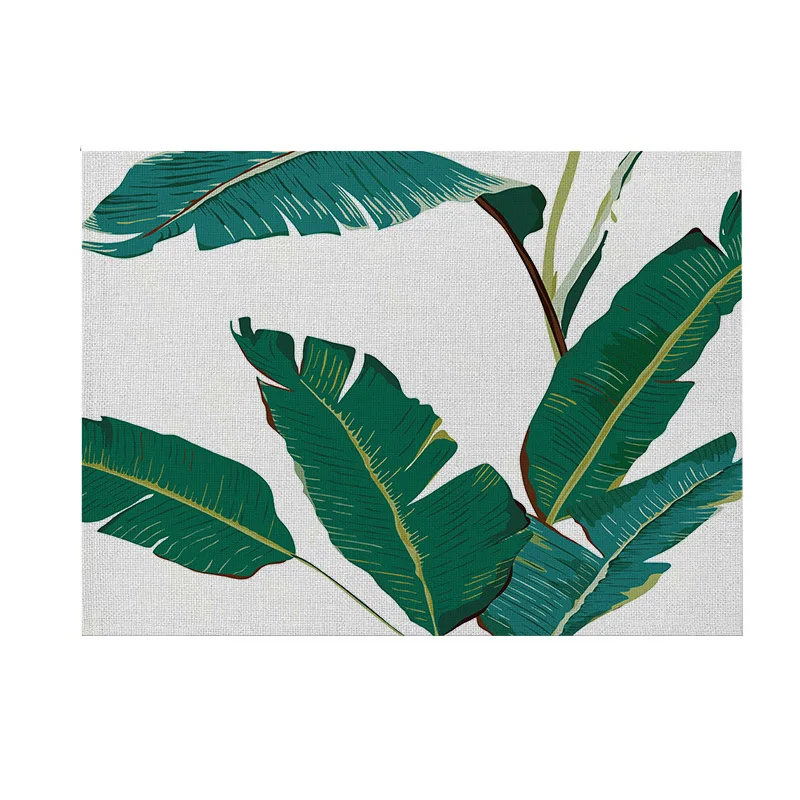 

Placemat Table Mat Coaster Table Decorations Plant Pattern Dish Table Knife Forks Home Hotel Decorative Non-slip Insulation Mats
