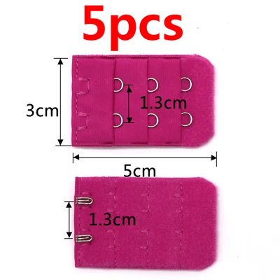 5pcs rose red 5/8 шт. бюстгальтер удлинитель пряжки 3 ряда 2 крюк бюстгальтеры, нижнее белье, регулируемый удлиненный бюстгальтеры Для женщин кружевное нижнее белье - Цвет: 5pcs rose red