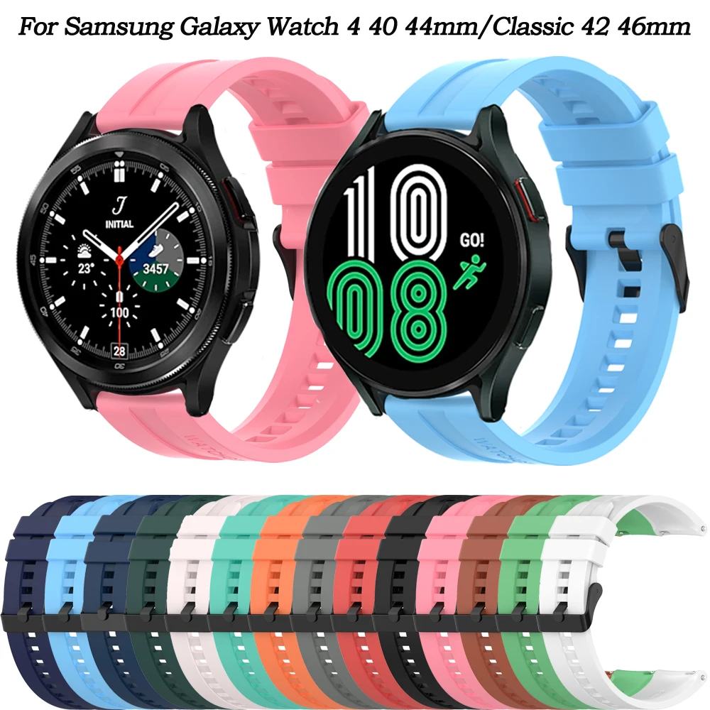 

Ремешок силиконовый для смарт-часов, спортивный браслет для Samsung Galaxy Watch 4 40 44 мм/Watch 4 Classic 42 46 мм, удобные аксессуары