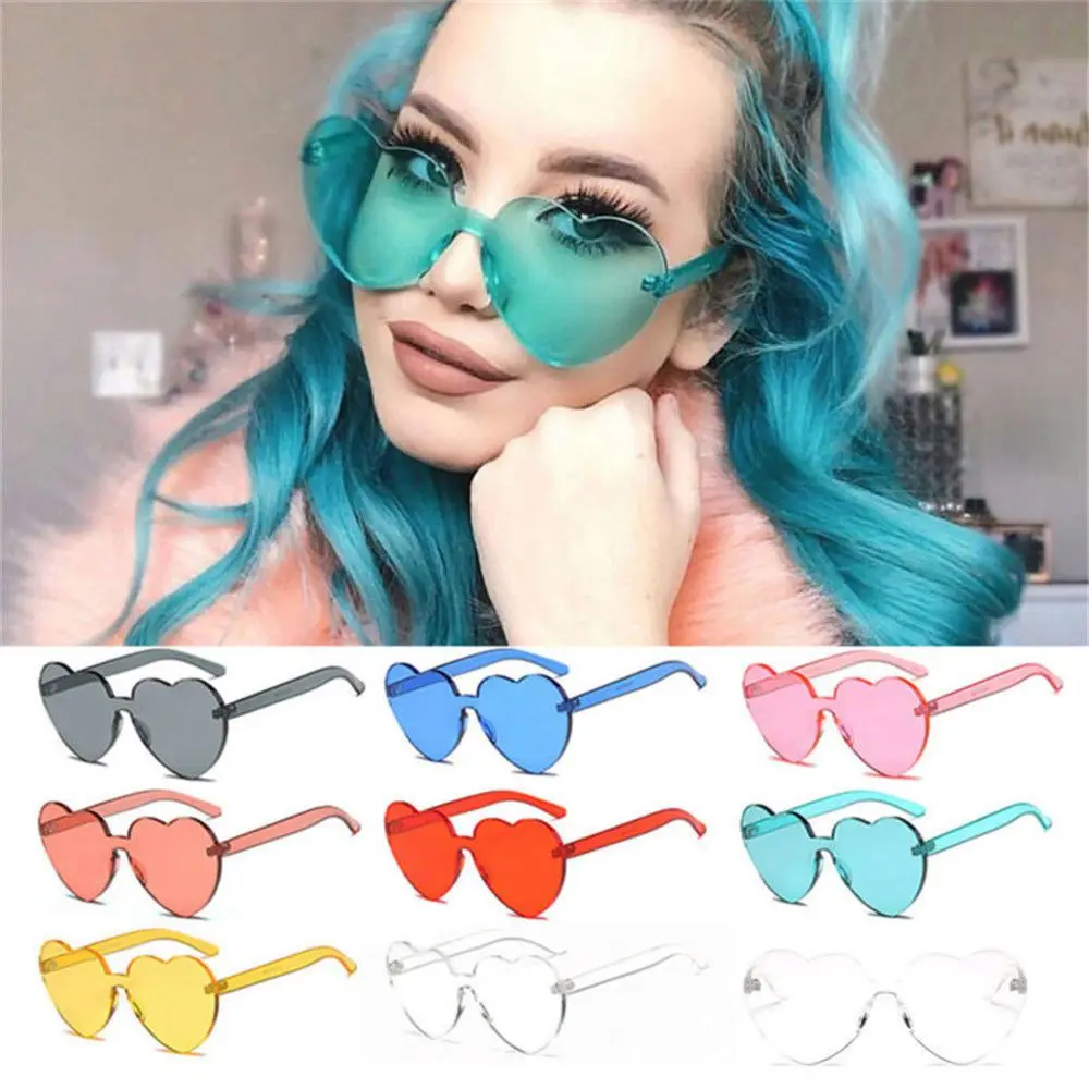 1 шт. модные градиентные Цветные Милые Солнцезащитные очки в форме сердца кошачий