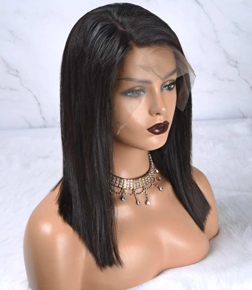 Прямые 13х4 парики на кружевном фронте с коротким Бобом кружевные передние