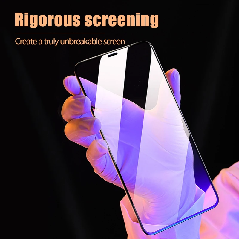

100D Tempered Full Cover Protective Glass On For iPhone 11 Pro X XR Xs Max Curved Edge Screen Protector For iPhone 7 6 8 6s Plus