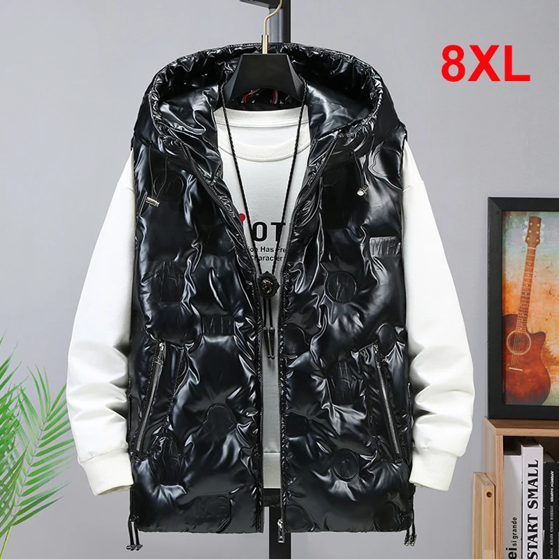 

2021 Autumn Winter Thick Vest Men Casual Fashion Vests Thick Sleeveless Jacket Coat Male Rainproof Waistcoat Plus Size 7XL 8XL