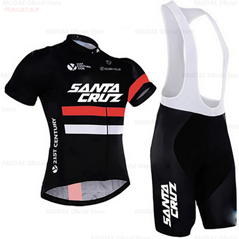 

2021 SANTA CRUZ Pro Team Summer Cycling Jersey Set Bicycle Clothing Breathable Men Short Sleeve Shirt 19D Gel Bike Bib Shorts
