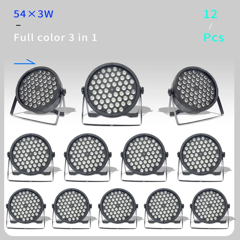 12Pcs/lots 54x3W RGB 3in1 Led Par Lights 54*3w Disco Wedding Party Wall Wash Light DMX 512 Controller Effect Stage | Лампы и освещение