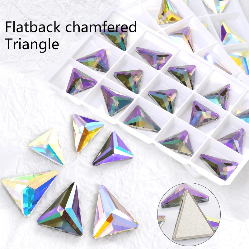 

Large Rhinestones Bulk Triangle High Quality Ab Crystal For Decoration Glass Gems Flatback For Fabric Car Shoes Diy Crafts