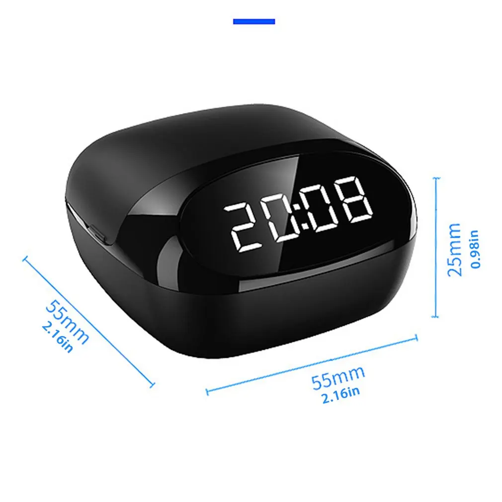 

TWS Bluetooth Earphone LED Color Screen HiFi Wireless Headset Gaming Headphone Bluetooth 5.0 Mini Clock Earphone With Mic