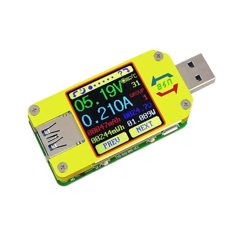 

1PC UM34 UM34C For APP USB 3.0 Type-C DC Voltmeter Ammeter Voltage Current Meter Battery Charge Measure Cable Resistance Tester