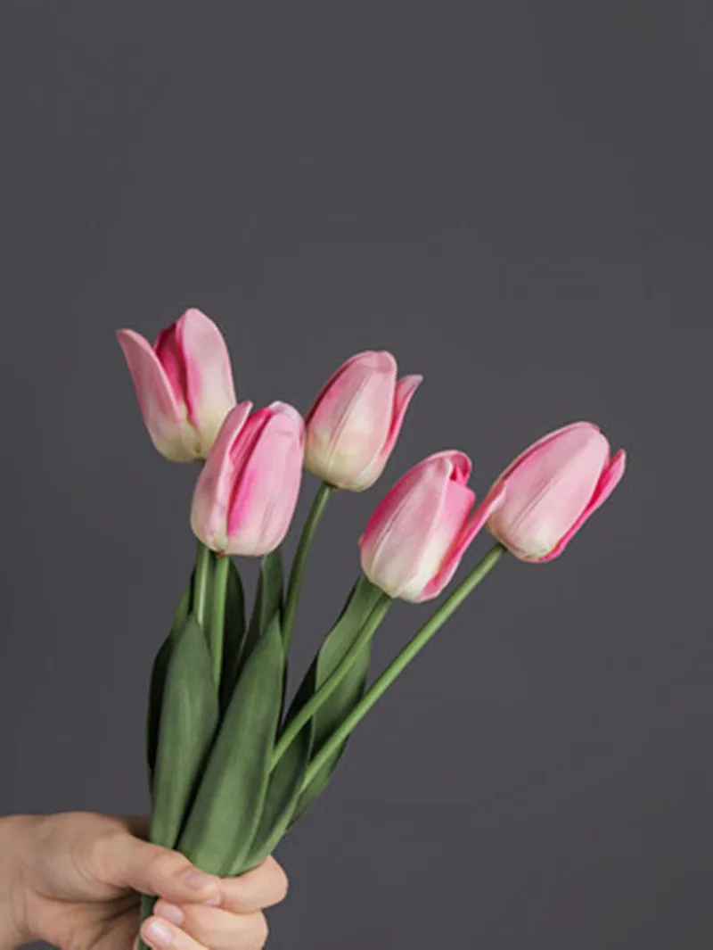 5 шт. Искусственные цветы украшения дома тюльпаны реальные сенсорные Декор