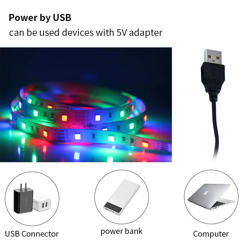Светодиодная ленсветильник с питанием от USB 5 В 1/2/3/4/5 м RGB 5050/2835 |