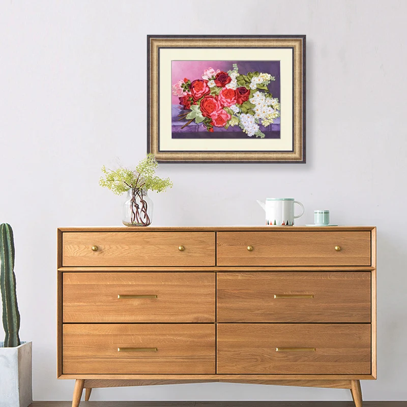 DIY Набор для вышивки лентами легкое Рукоделие Ремесло вышивка крестиком ручной