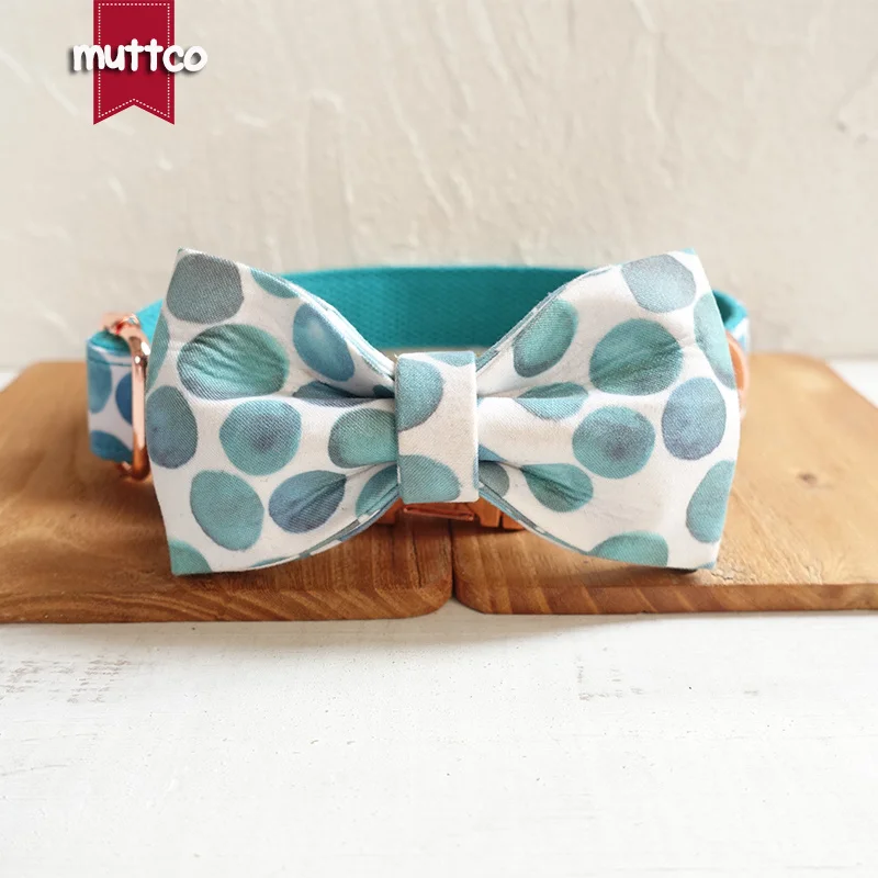 

MUTTCO retailing self-design pleasing collar THE BUBBLE unique folk style dog collars and leashes with bow tie 5 sizes UDC053M