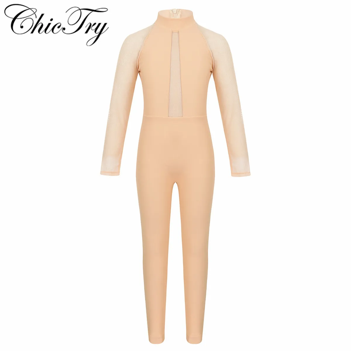 Детский сетчатый комбинезон для девочек с длинными рукавами воротником стойкой