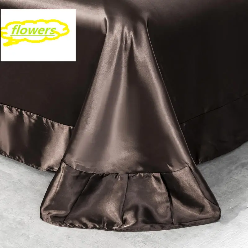 

SRF Coffee Bedding Set Luxury Smoothly Bedspread Home Textiles Duvet Cover Flat Sheet Or Fitted Sheet Adult Bed Linen Set