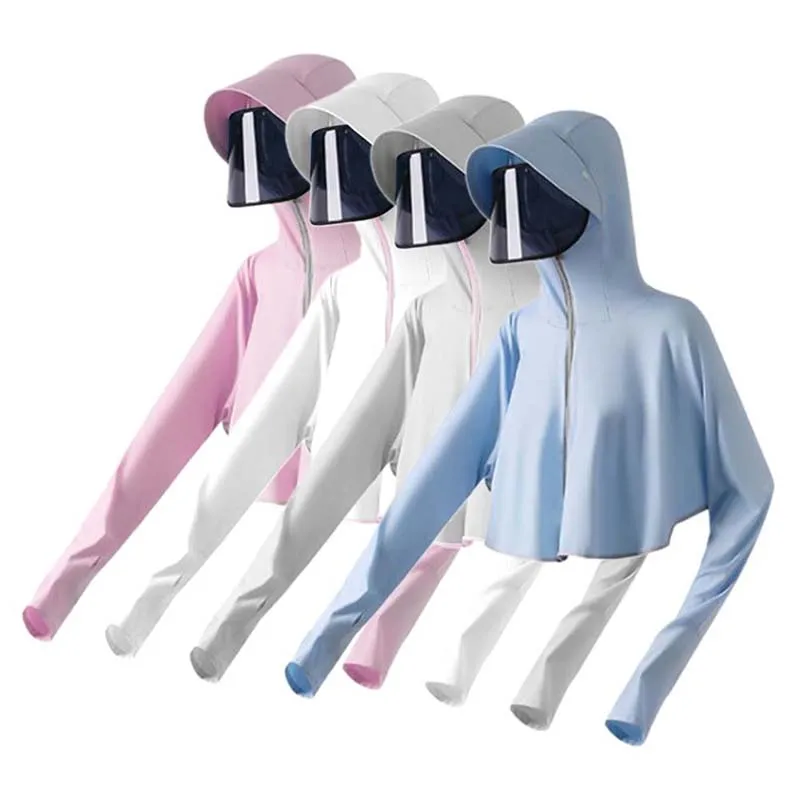 

Women Loose Hooded Thin Short Jacket Coat 2021 Summer New Sun UV Protection Female Basic Coat Bat Sleeve Poncho Outwear