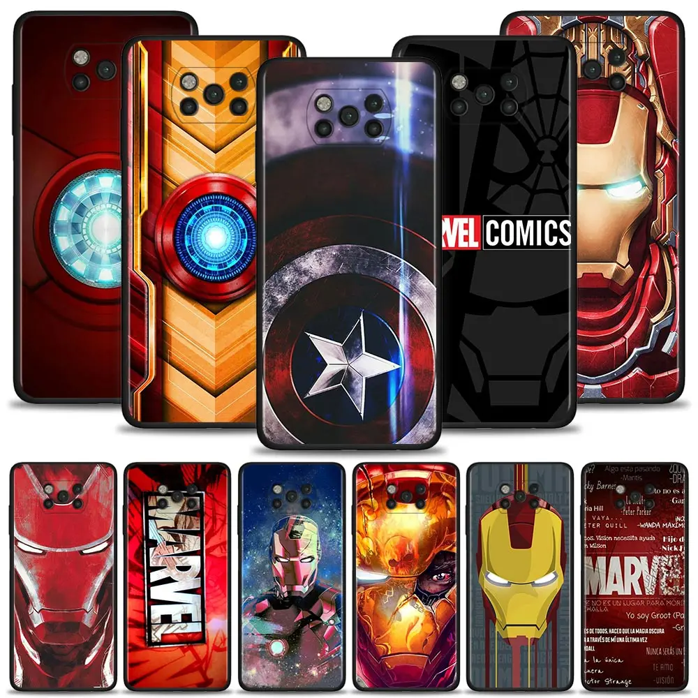 Чехол для телефона Marvel Железный человек Супермен Xiaomi Poco X3 NFC F3 GT Civi M3 Note 10 11 Lite 9T 10T