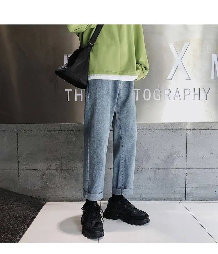 

2020 New Japan Bag Jogging Street Sports Mens Jeans Hip-Hop Hombre Men's Blue Pants Casual Cotton Soft Large Size Jeans Men