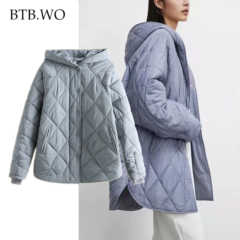 

Женская Повседневная куртка Za, винтажная теплая парка большого размера с длинным рукавом, верхняя одежда, 2022