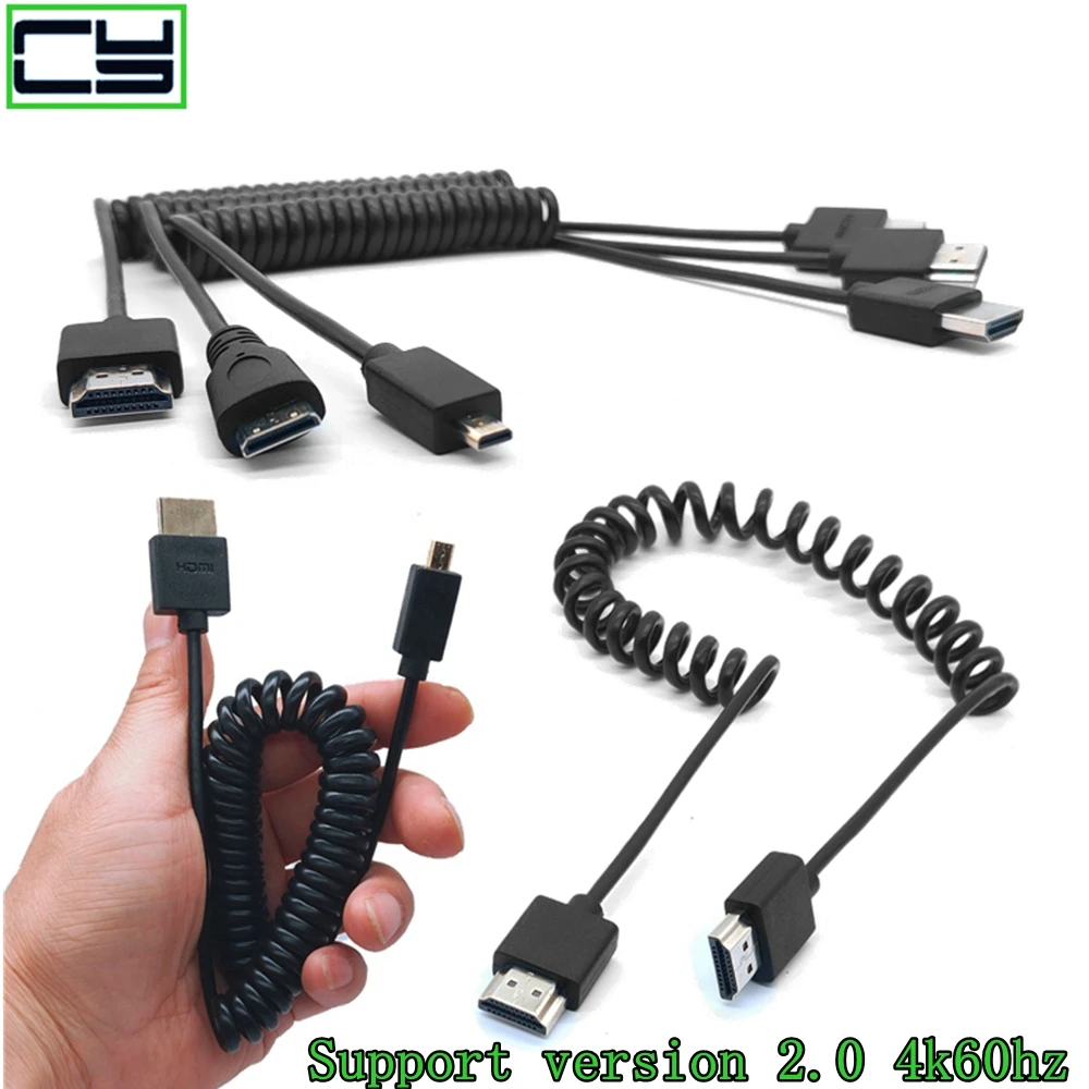 Совместимый с HDMI 2 0 Ультра тонкий короткий провод bmpcc 4K 60p GH5 fs7 Astro Boy ATOMOS monitor|Кабели