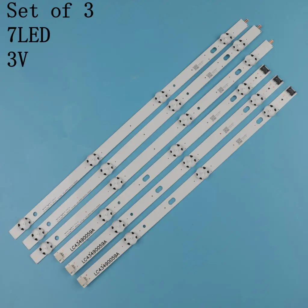 

New 3 PCS/lot 7LED 829mm3V LED backlight strip for LG 43LJ5500 43UJ6300 43UJ634V LC43490062A LC43490063A LC43490064A LC43490060A