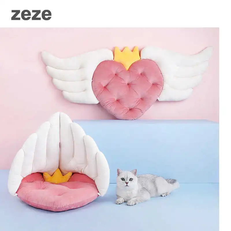 

Angel wing love cat sleeping mat cat bed all year round lovely cat nest mat cat villa people's favorite dual purpose