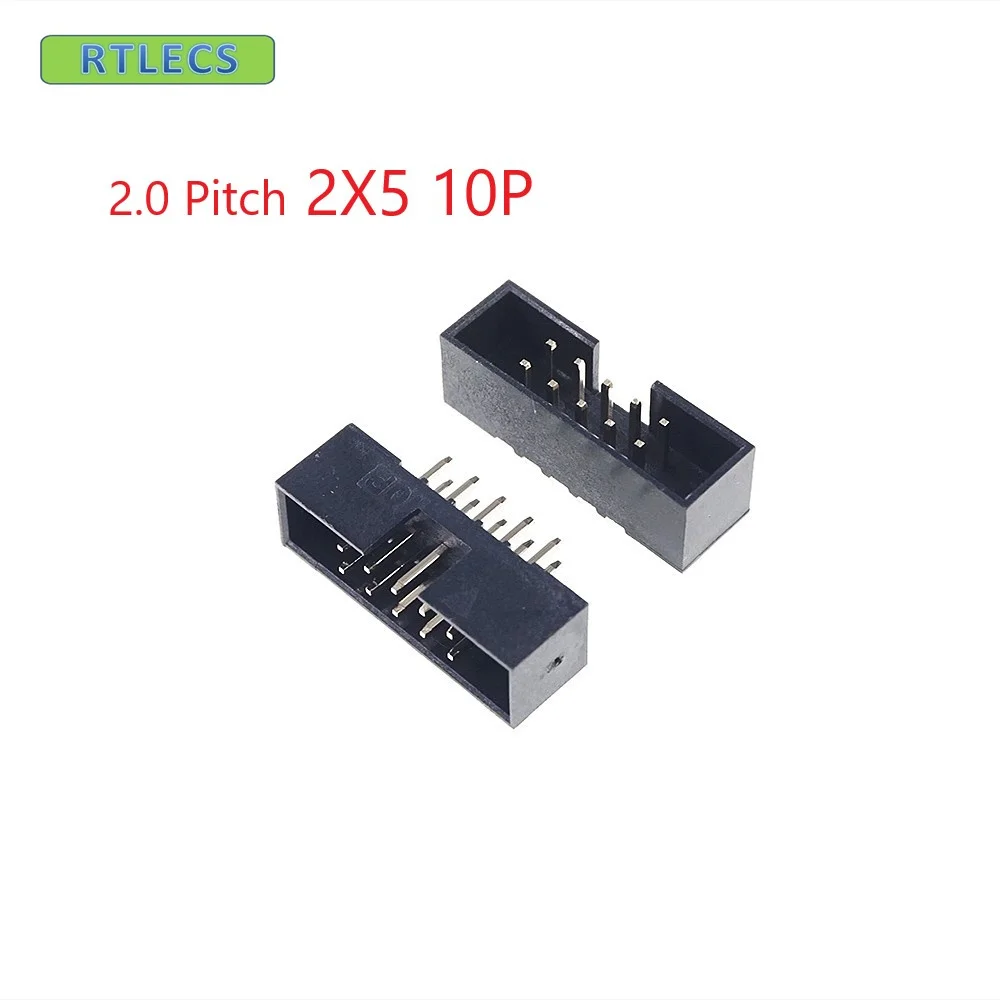 10 шт. заголовок коробки Pin 2x5P 2 0 мм Шаг наружный кожух PCB прямой IDC разъем два ряда