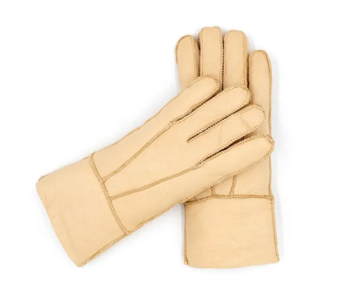 Женские зимние перчатки из натуральной овчины теплые и кашемира с мехом