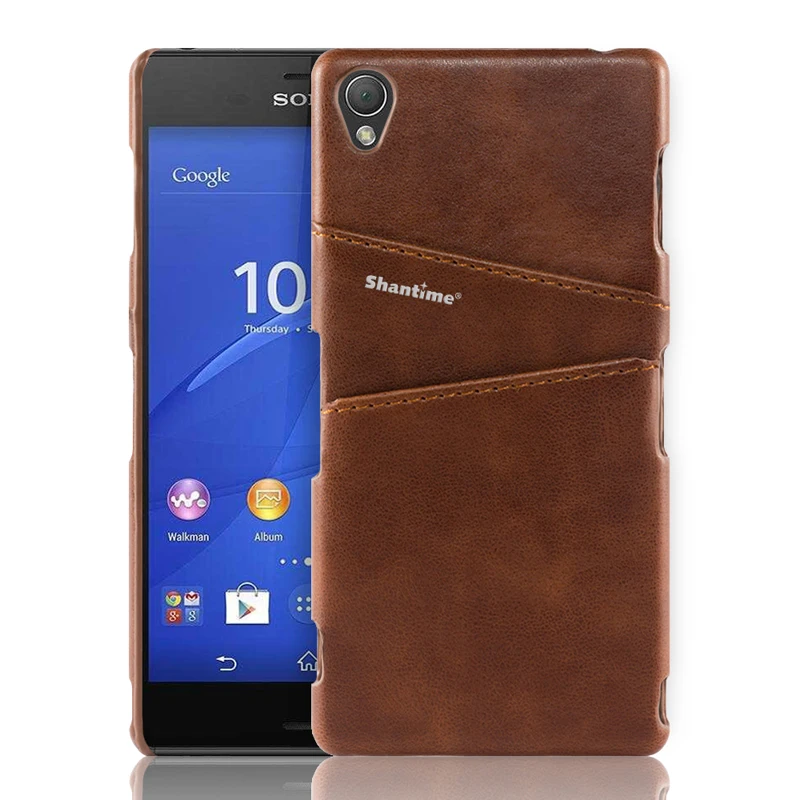 Обложка на заднюю панель из искусственной кожи для sony Xperia Z3 Z1 Z2 Z4 Z5 Z5 Premium чехол для sony Xperia M4 L1 XP X чехол для телефона - Цвет: BROWN