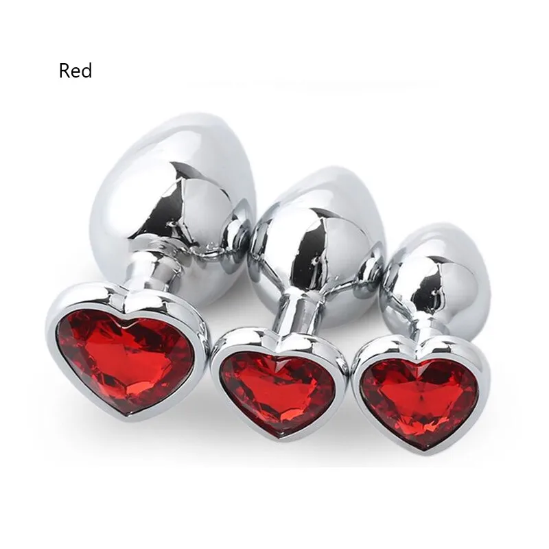 Из нержавеющей стали анальные штепсельные вилки с бриллиантами в форме сердца