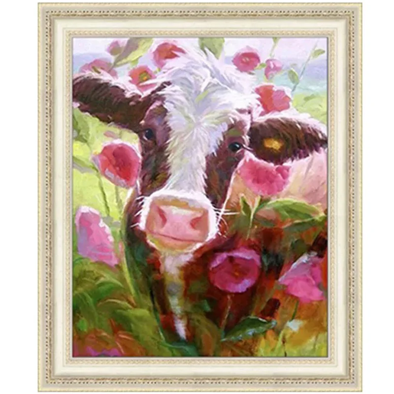 

New 5D DIY diamond painting animal flowers cute calf cross stitch full square diamond bedroom living room mural decoration gift