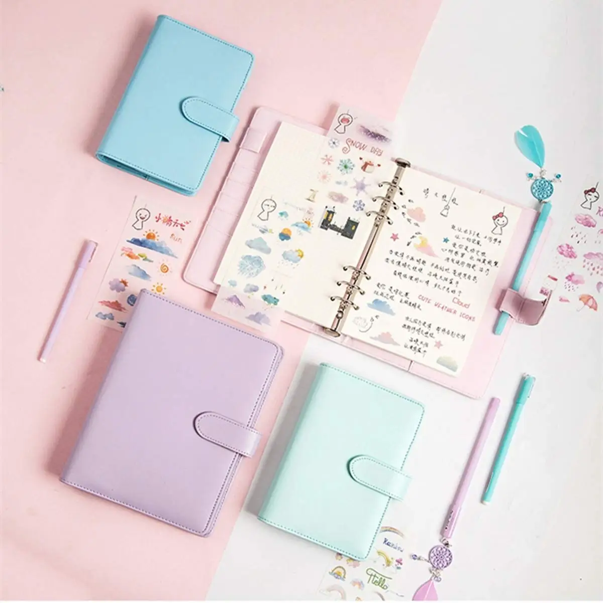 

Personal Organizer,A5 Spiral Binder,Agenda Planner, with practical accessories, Harphia-A5 9.06 x 7.28''