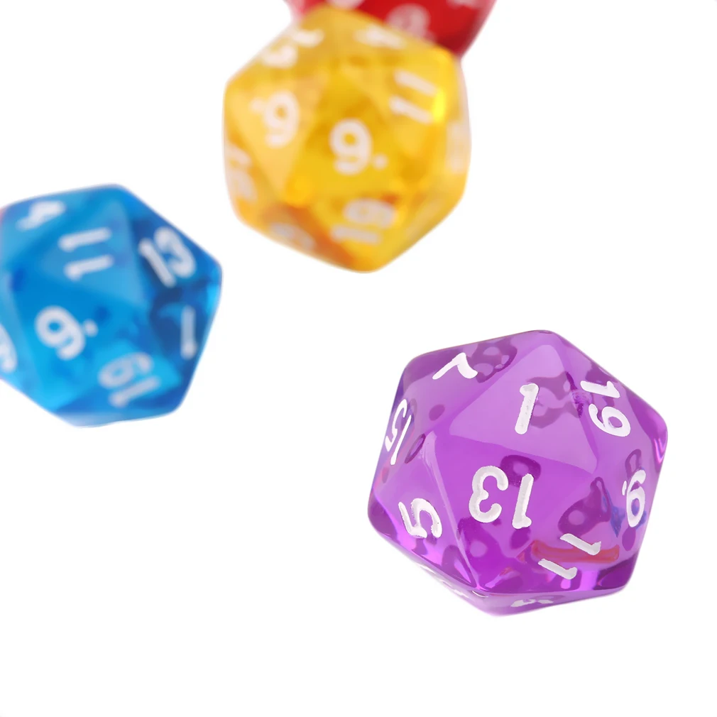 

6pcs/Set Games Multi Sides Dice D20 Gaming Dices Game Playing Mixed Color Hot Selling