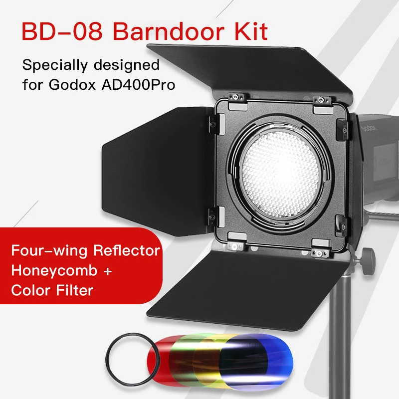 Godox BD-08 сотовая сетка двери сарая с цветным фильтром для AD400Pro наружный стробоскоп